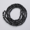 Czech Crystal Beads on thread, black matte faceted ball, diameter 3mm +/-, length 41cm +