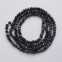 Czech Crystal Beads on thread, black matte faceted ball, diameter 3mm +/-, length 41cm +