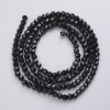 Czech Crystal Beads on thread, black matte faceted ball, diameter 3.5mm +/-, length 49cm +