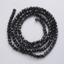 Czech Crystal Beads on thread, black matte faceted ball, diameter 3.5mm +/-, length 49cm +
