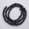 Czech Crystal Beads on thread, black matte faceted ball, diameter 5mm +/-, length 40cm +