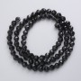 Czech Crystal Beads on thread, black matte faceted ball, diameter 5mm +/-, length 40cm +