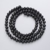 Czech Crystal Beads on thread, black matte faceted ball, diameter 6mm +/-, length 52cm +