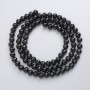 Czech Crystal Beads on thread, black matte faceted ball, diameter 6mm +/-, length 52cm +