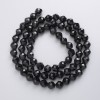 Czech Crystal Beads on thread, black matte faceted ball, diameter 7mm +/-, length 49cm +