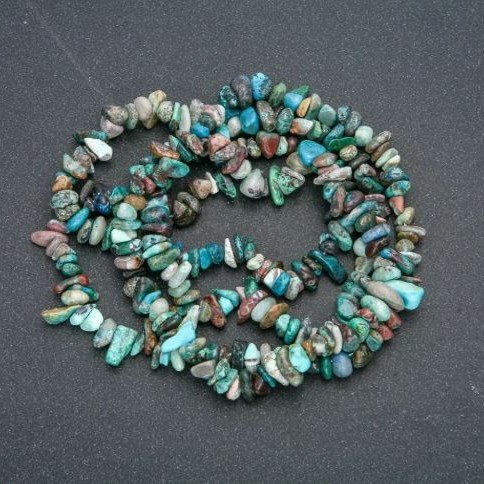 Natural Chrysocolla Chip Stone Strand, diameter 6x4mm, length 80cm +