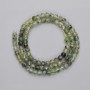 Prehnite Beads Faceted Cube, diameter 4x4mm+/- on thread, length 38cm+