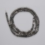 Silver Obsidian Beads Faceted Cube, diameter 3x3mm+/- on thread, length 39cm+