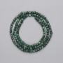 Malachite Beads Faceted Cube 3mm± on Thread, 39cm+ Length