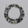 Elbaite Tourmaline Beads, faceted cube, 3×3 mm ± on thread, length 38 cm +