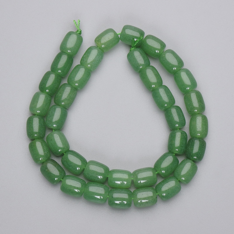 Jade Beads Barrel, diameter 10x8mm+/- on a thread, length 37cm+
