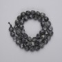 Larvikite Beads Faceted Polyhedron, diameter 8x7mm+/- on a thread, length 37cm+
