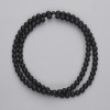 Shungite Beads Smooth Round, diameter 4mm+/- on fishing line, length 38cm+