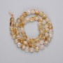 Citrine Beads, faceted cube, diameter 6.5mm+/- on a string, length 38cm+