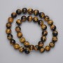 Tiger's Eye Beads, smooth round, diameter 10mm+/- on fishing line, length 37cm+