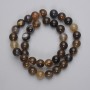 Agate Beads, smooth round, diameter 10mm+/- on fishing line, length 37cm+