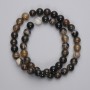 Agate Beads, smooth round, diameter 8mm+/- on fishing line, length 37cm+