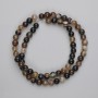 Agate Beads, Smooth Round, Diameter 6mm +/-, on Fishing Line, Length 38cm+
