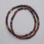 Agate Beads, Smooth Round, Diameter 4mm +/-, on Fishing Line, Length 38cm+