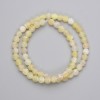 Yellow Frosted Agate Beads Pressed Smooth Ball, Diameter 6mm +/- on Fishing Line, Length 35cm+