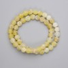 Yellow Frosted Agate Beads Pressed Smooth Ball, Diameter 8mm +/- on Fishing Line, Length 36cm+