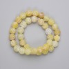 Yellow Frosted Agate Beads Pressed Smooth Ball, Diameter 10mm +/- on Fishing Line, Length 36cm+