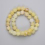 Yellow Frosted Agate Beads Pressed Smooth Ball, Diameter 10mm +/- on Fishing Line, Length 36cm+