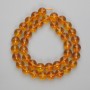 Citrine Beads, Pressed Smooth Round, Diameter 10mm+/- on a Thread, Length 37cm+