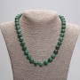 Malachite Necklace, Pressed Smooth Round, Diameter 10mm+/-, Length 45cm+/- with Clasp