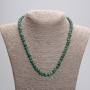 Malachite Necklace, pressed smooth beads, diameter 6mm+/-, length 45cm+/- with clasp