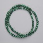 Malachite Beads, pressed smooth beads, diameter 4mm+/- on fishing line, length 40cm+
