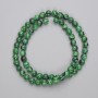 Malachite Beads, pressed smooth beads, diameter 6mm+/- on fishing line, length 40cm+