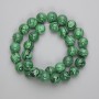 Malachite Beads, Pressed Smooth Round, Diameter 12mm+/- on Fishing Line, Length 39cm+