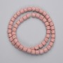 Pink Volcanic Lava Beads, Cylinder, Diameter 6x6mm+/- on Fishing Line, Length 38cm+