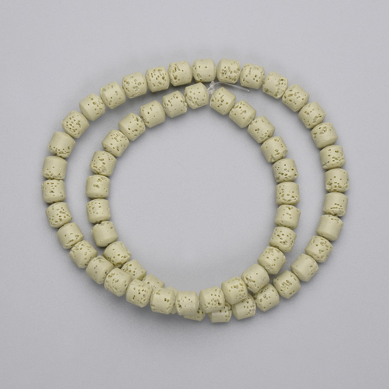 Volcanic Lava Beads, cylinder, diameter 6x6mm+/-, on a strand, length 38cm+