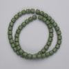 Green Volcanic Lava Beads, cylinder, diameter 6x6mm+/-, on a strand, length 38cm+