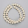 Beige Volcanic Lava Beads, round, diameter 8mm+/-, on a strand, length 38cm+