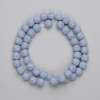 Light Blue Volcanic Lava Beads, round, diameter 8mm+/-, on a strand, length 38cm+