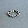 Ring Dalmatian Jasper smooth round bead, diameter 4mm+/- stretch
