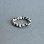 Ring Dalmatian Jasper smooth round bead, diameter 4mm+/- stretch
