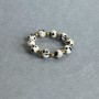 Ring Dalmatian Jasper smooth round bead, diameter 4mm+/- Hematite bead 2mm+/- stretch