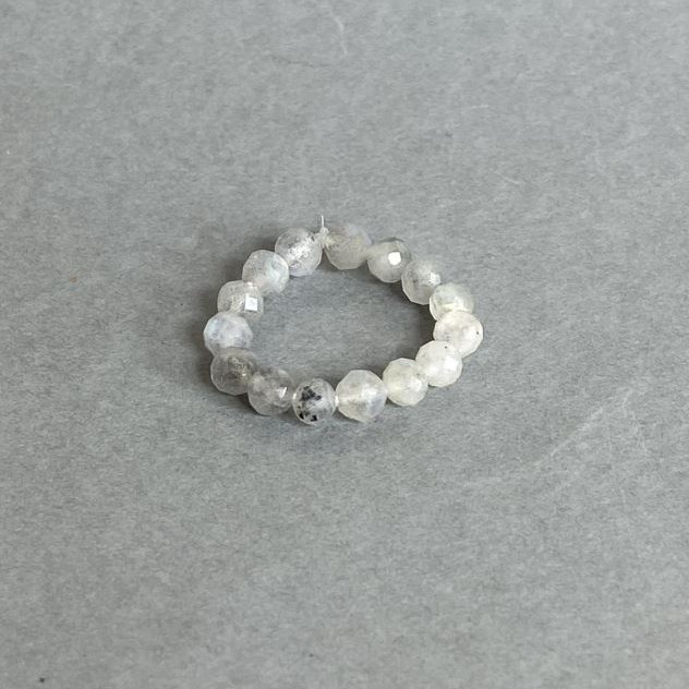 Ring Labradorite faceted bead, diameter 4mm+- stretch