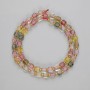 Beads Dyed Quartz faceted cube, diameter 5x5mm+- seed beads 3mm+-, length 37cm+- on a strand