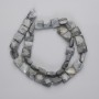 Beads Hawk's Eye faceted square, diameter 9-10x9-10mm+-, length 39cm+- on a strand