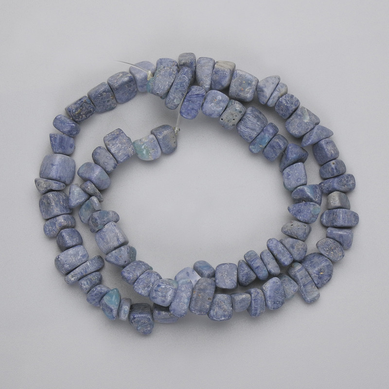 Beads Sponge Coral chip, diameter 7-10x3.5-6.5mm+-, length 40cm+- on fishing line