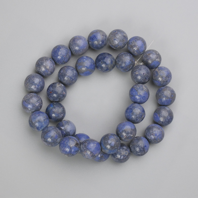 Sponge Coral Beads, smooth round, diameter 12mm+/-, length 40cm+/- on fishing line
