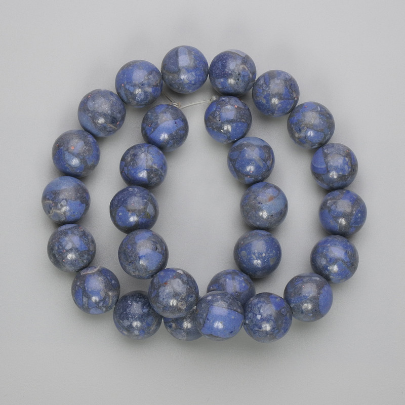 Sponge Coral Beads, smooth round, diameter 14mm+/-, length 42cm+/- on fishing line