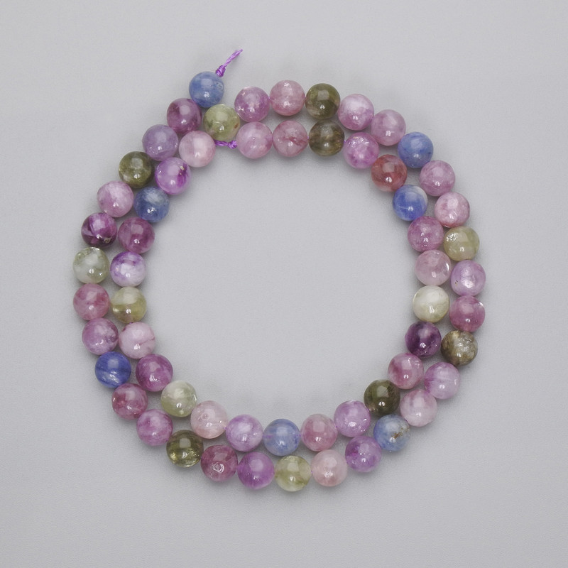 Lepidolite Beads, Smooth Round, Diameter 6.5mm+-, Length 39cm+- on a Strand