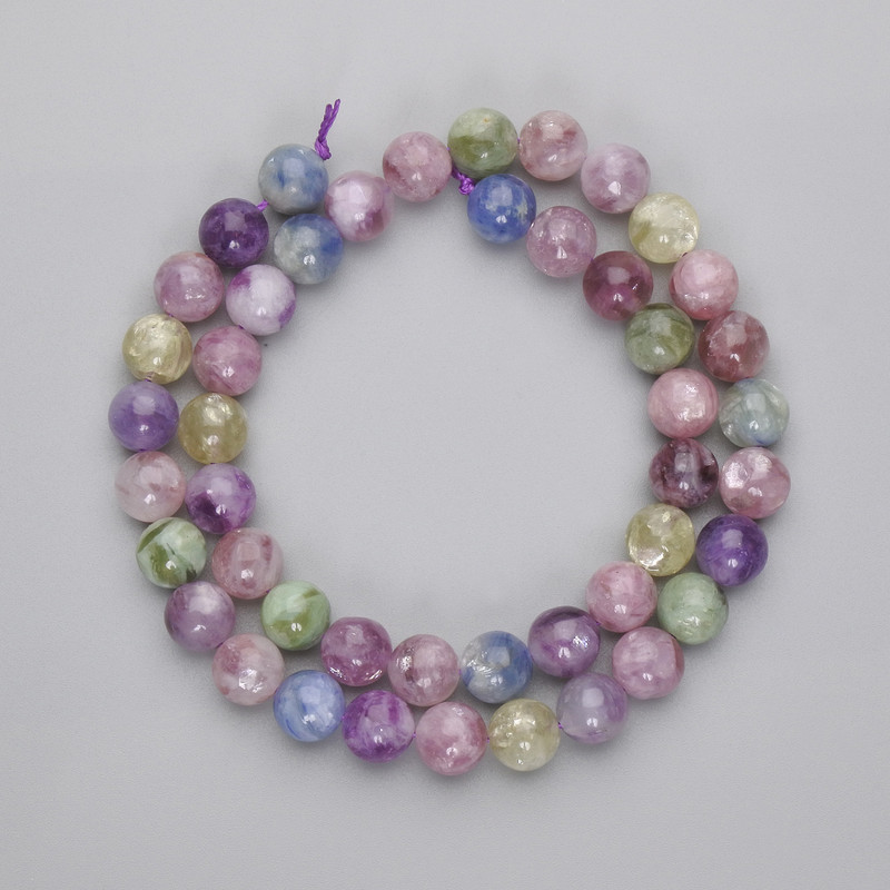 Lepidolite Beads, Smooth Round, Diameter 8.5mm+-, Length 38cm+- on a Strand