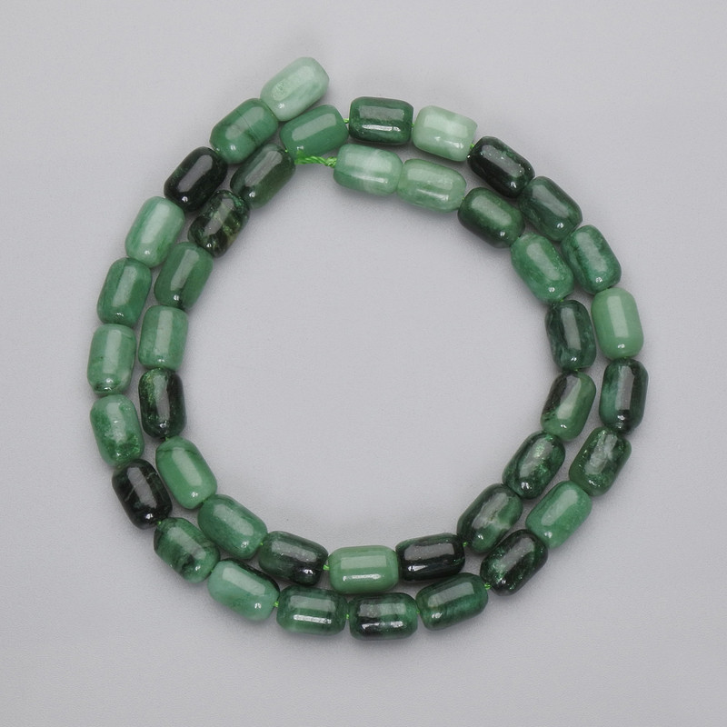 Emerald Beads, Barrel, Diameter 8.5-10x6mm+-, Length 39cm+- on a Strand